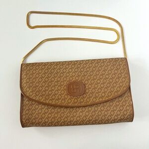 Classic Style Clutch with Gold Chain Strap made in Italy